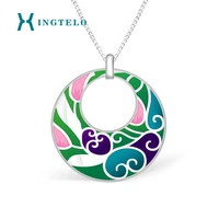 xingtelo 925 sterling silver chain round colorful pendant transparent pendant for women sweet and romantic wedding accessories