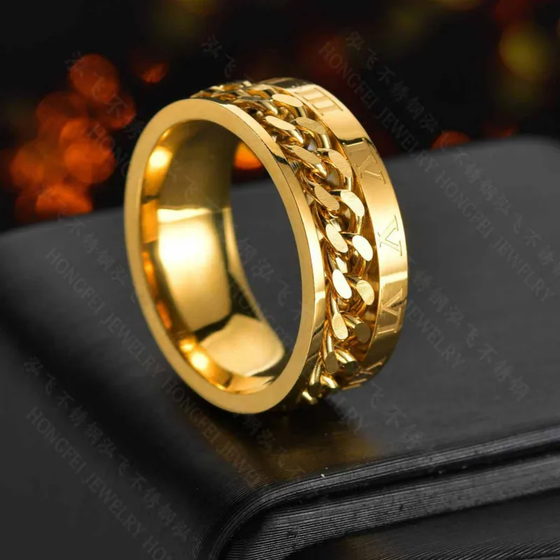 8 мм новые кольца из нержавеющей стали с римскими цифрами золотые черные крутые в