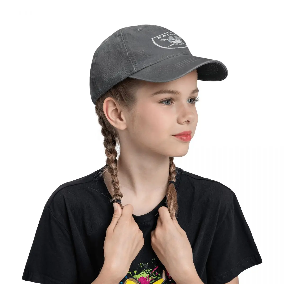 Бейсболка унисекс Raiders для мужчин и женщин регулируемая в стиле хип-хоп детская