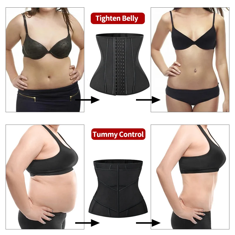 

Women Slimming Sheath Tummy Reducing Shapewear Belly Body Shapers Sweat Strips Sauna Corset Workout Trimmer Belts Waist Trainer