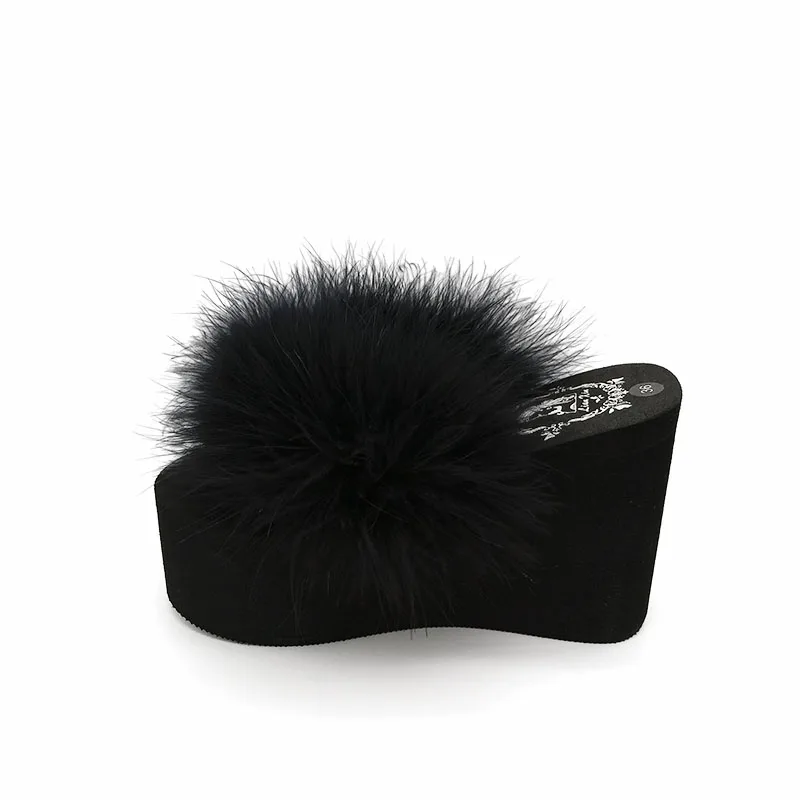 

Slippers Women Summer Rubber Flip Flops Shoes Slides On A Wedge Fur Sliders Platform Shale Female Beach Heeled Mules Hawaiian Pl