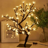 new 2448 led cherry blossoms tree night lights usb table lamp for home indoor bedroom wedding party bar christmas decoration