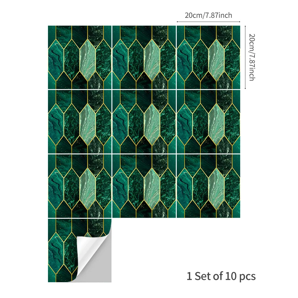 

10pcs/Set Urban Brick Stickers Waterproof Kitchen Bathroom DIY Adhesive Wallpaper Art home Wall Decals