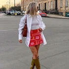 Винтажная мини-юбка в клетку с принтом Y2k, модные короткие юбки с высокой талией, уличная одежда, женские юбки в стиле Харадзюку, 2021, кавайные 90-х