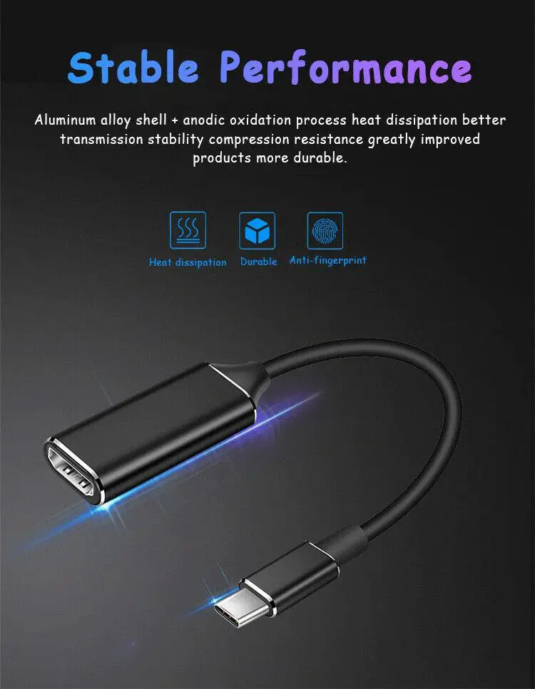 BEESCLOVER Type-C к HDMI HD ТВ адаптер USB-C 4k для ПК ноутбука планшета телефона Plug Play