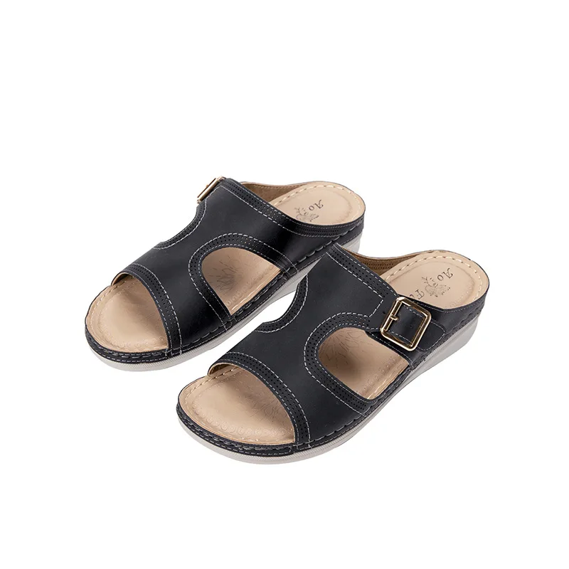 

Классическая женская обувь на платформе; Шлепанцы; Изящные туфли на платформе с ремешком и пряжкой босоножки светильник-вес пляжная обувь; ...