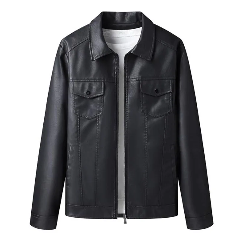 

Мужская модная кожаная куртка 2022, мужская осенне-зимняя повседневная куртка из искусственной кожи, мужские мотоциклетные байкерские куртки, пальто, мужская куртка 5XL
