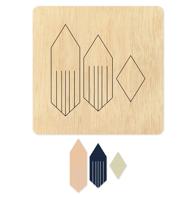 Серьги с бахромой кожа резак три слоя драгоценный камень Алмазная форма для