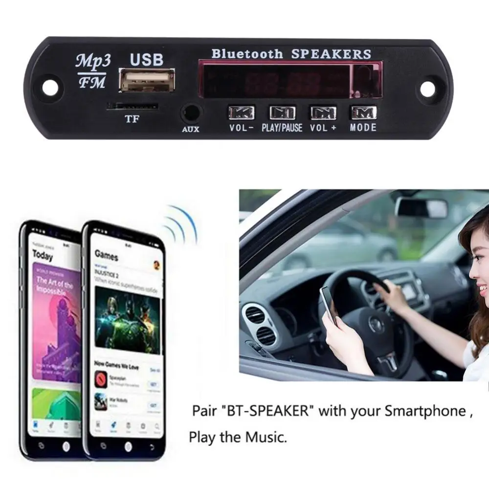 Автомобильный MP3-плеер FM-радио Bluetooth 5 0 динамик модуль аудио декодер плата |