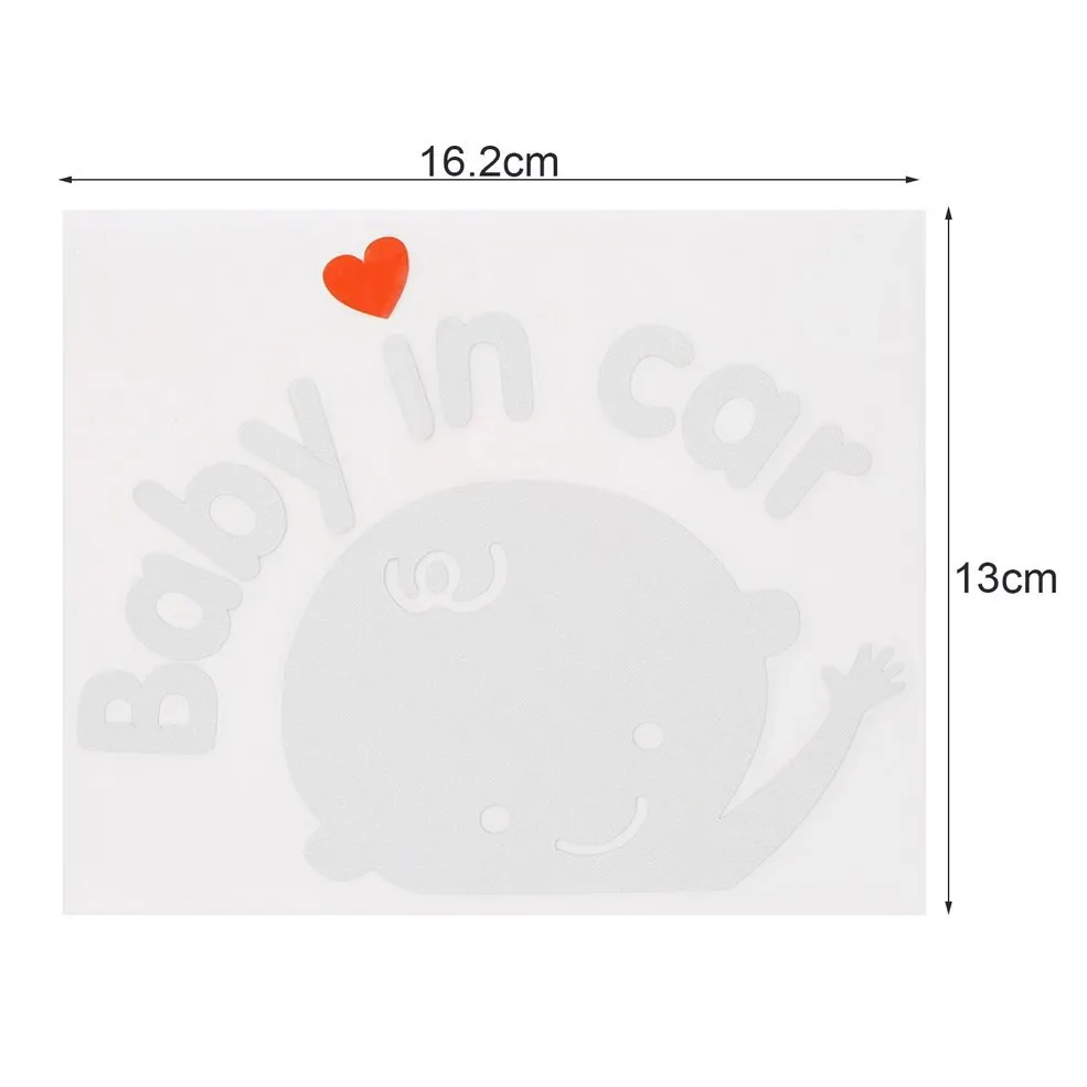 

Auto 3D Cartoon Creative 17*14 cm Baby On Board Baby In Car Car Sticker Waterproof Reflective Car Decal On Rear Windshield