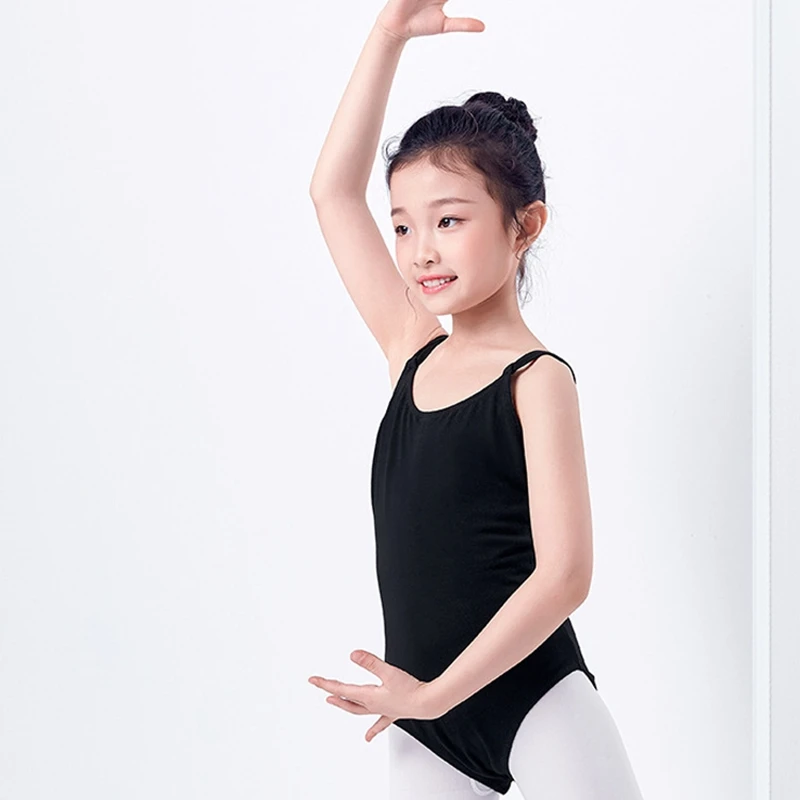 Танцевальная одежда Детские балетные костюмы для занятий танцами девочек Черная