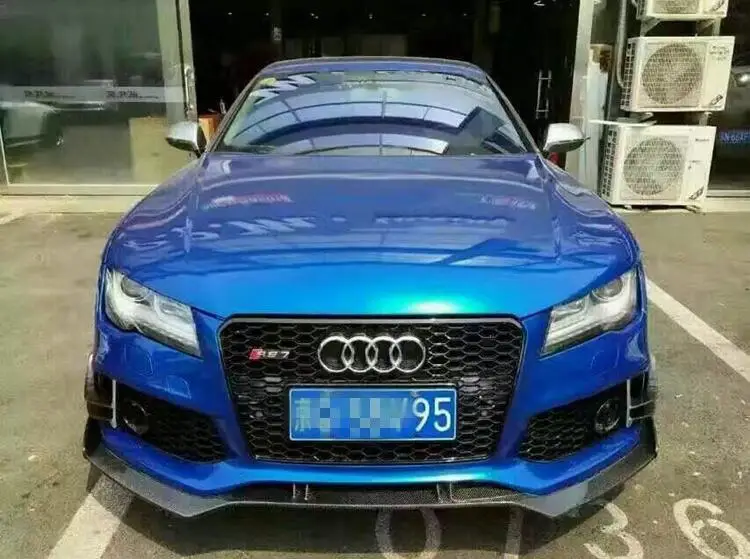 Карбоновое волокно переднего бампера для губ Подходит для AUDI RS7 2012 2013
