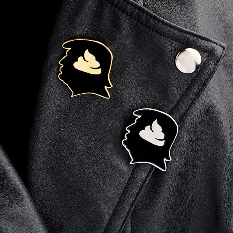 Trump shithad Pin значки на лацкан с Твердой эмалью Броши забавные булавки кожаные