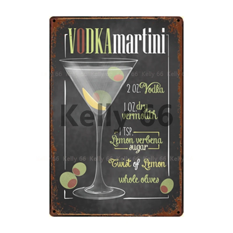 [Kelly66] коктейль Куба Mojito виски Sue Маргарита водка Металлический Знак Домашний