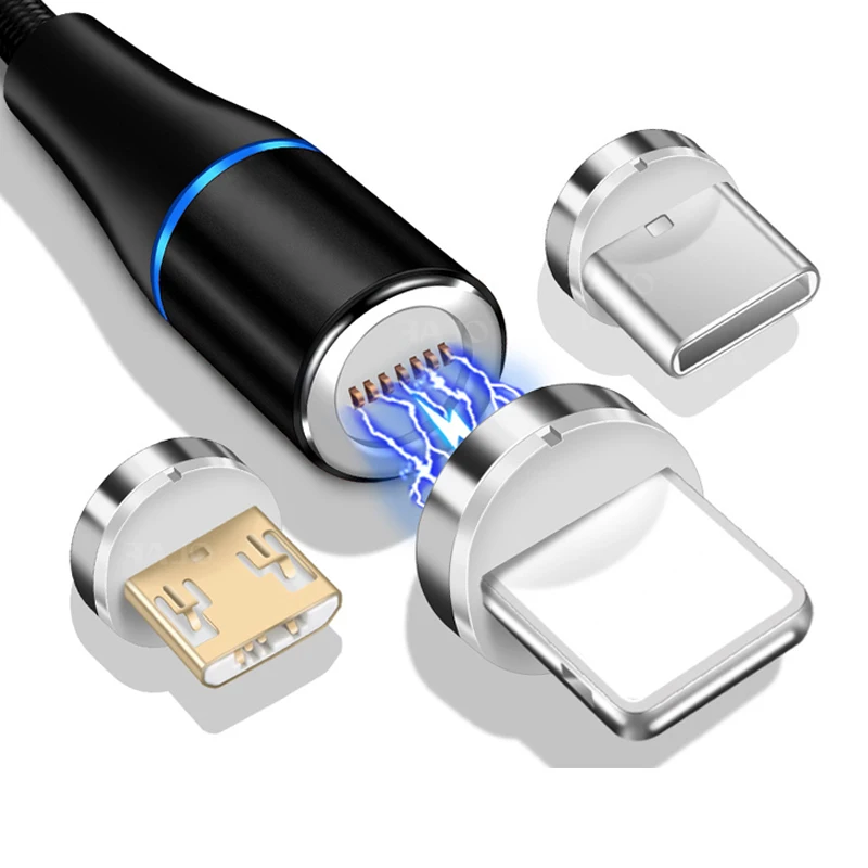 Магнитный Micro USB кабель 3A для Apple iPhone 11 8 7 XS зарядный C samsung S10 быстрой зарядки данных