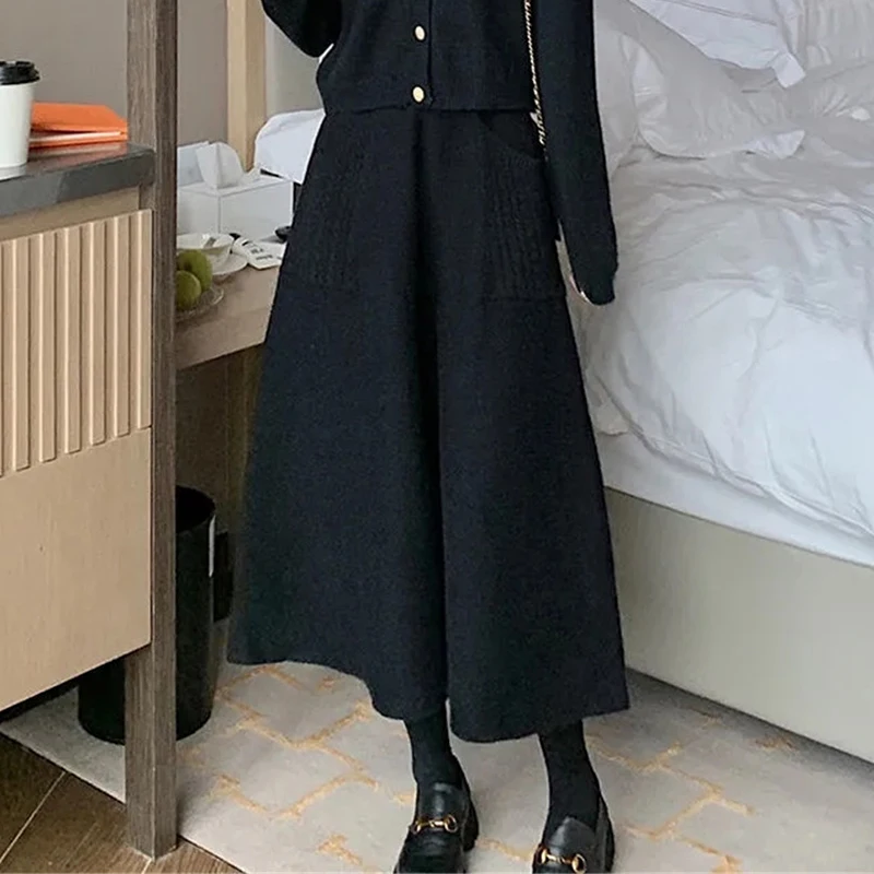 Женская Длинная шерстяная юбка Sister Fara свободная однотонная вязаная до середины
