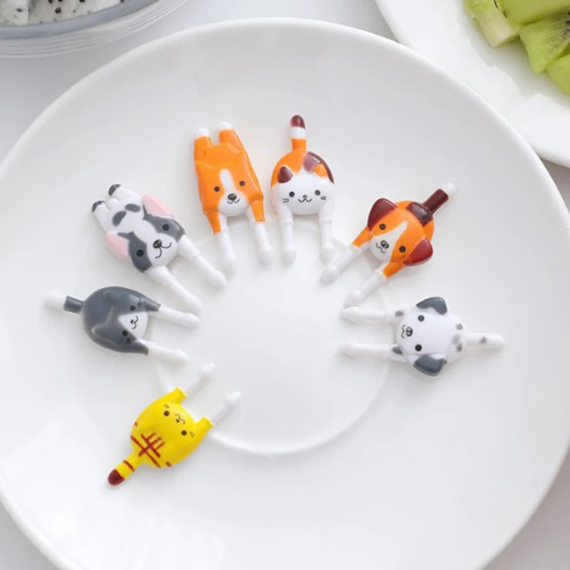 2-18pcs Animal Farm Fruit Fork Mini Cartoon Children Snack Cake Dessert Food Pick Toothpick Bento Lunches Party Decor - купить по