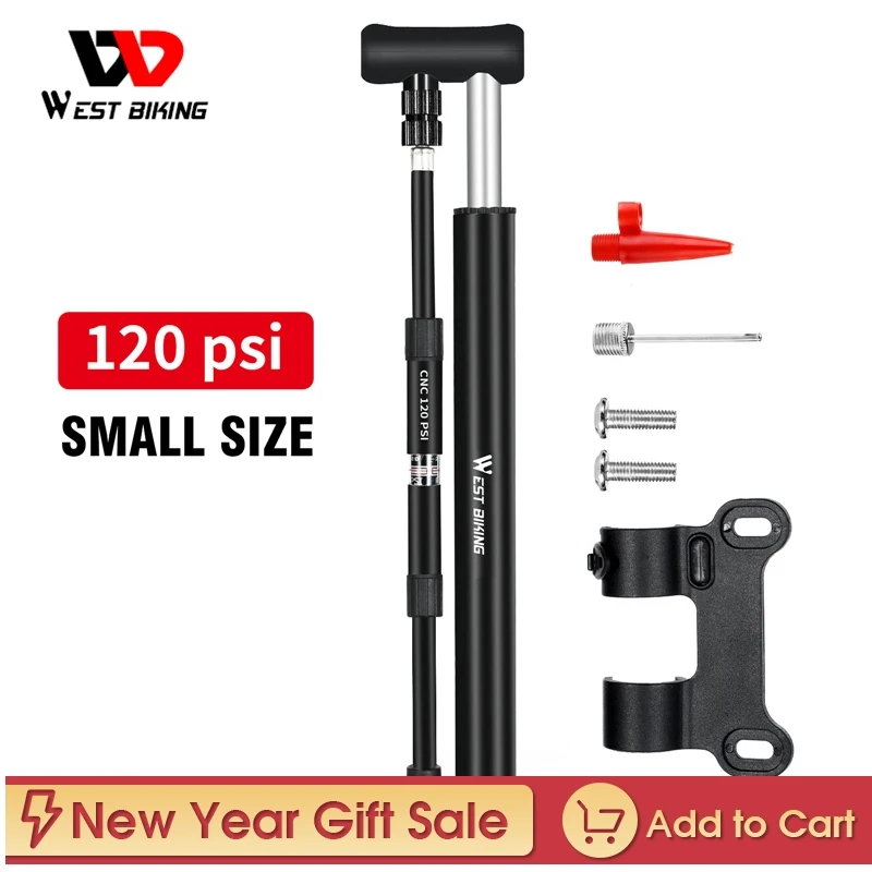 Насос велосипедный WEST BIKING высокого давления портативный мини-насос из сплава 120