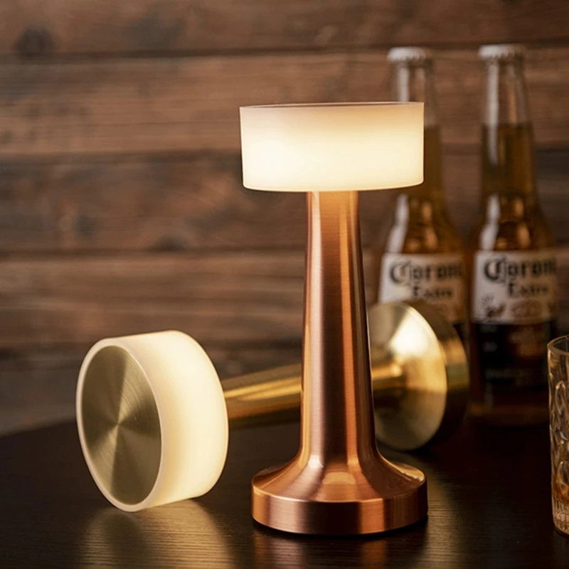 

Modern Touch Control Led Cordless Table Lamp For Ktv Bar Restaurant Dinner With Dimmable Brightness And Rechargeable Battery
