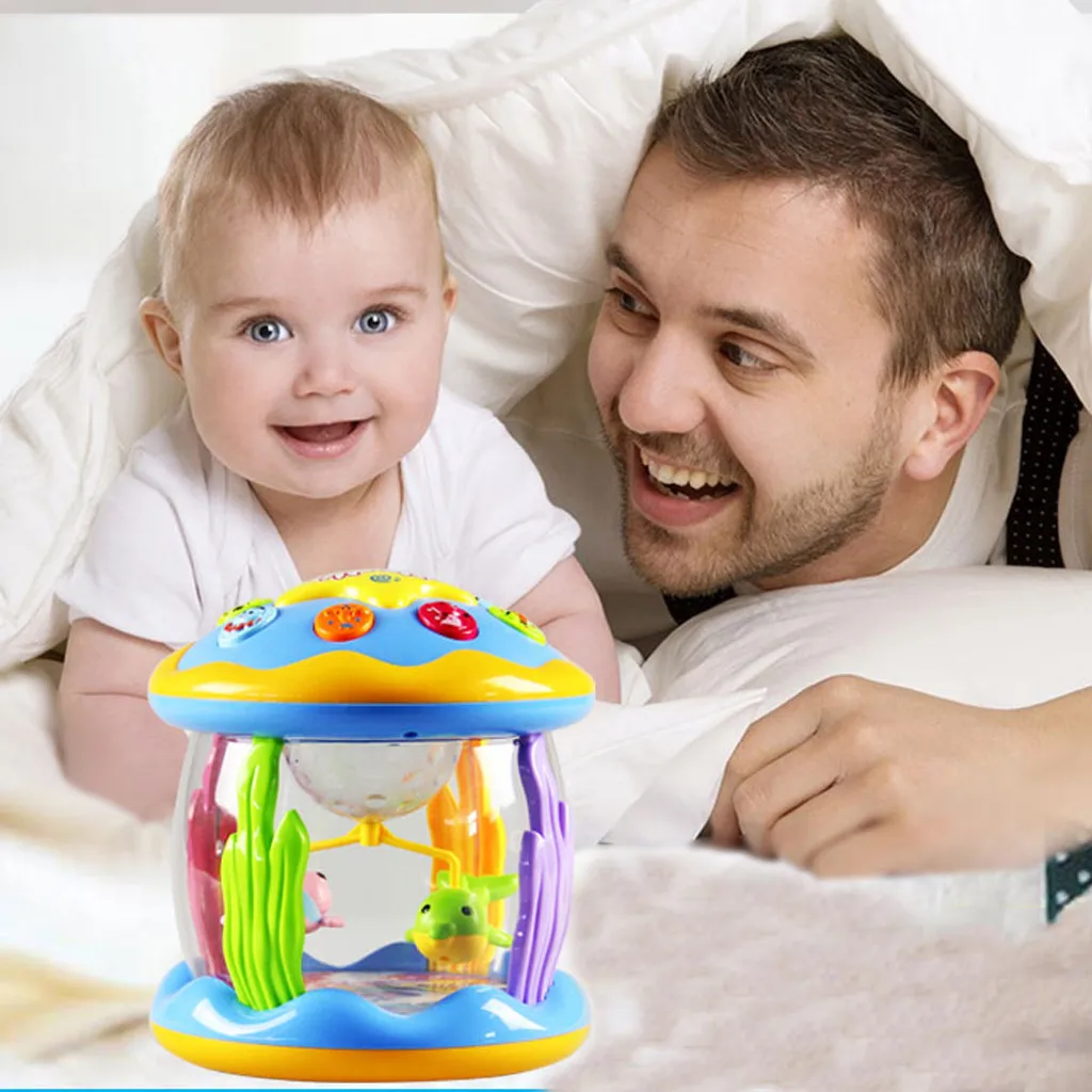 Dream Ocean парка детские игрушки вращающийся свет музыка ударник Барабаны раннее