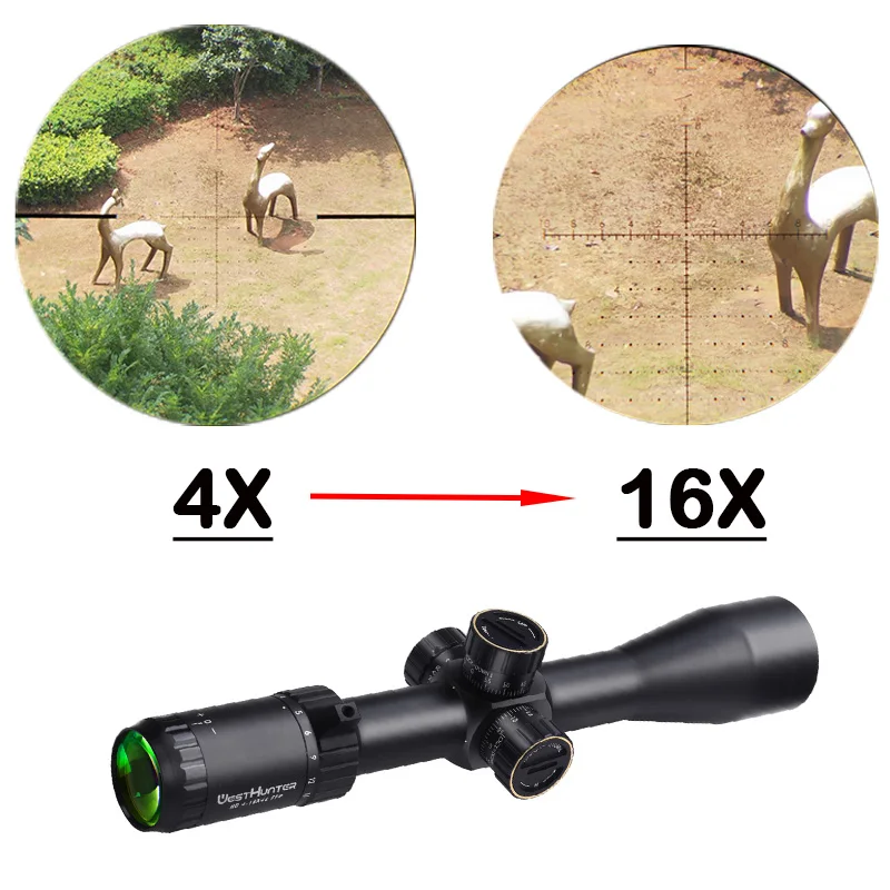 Охотничий прицел WESTHUNTER HD 4 16X44 FFP первый фокусный самолет прицелы с боковым