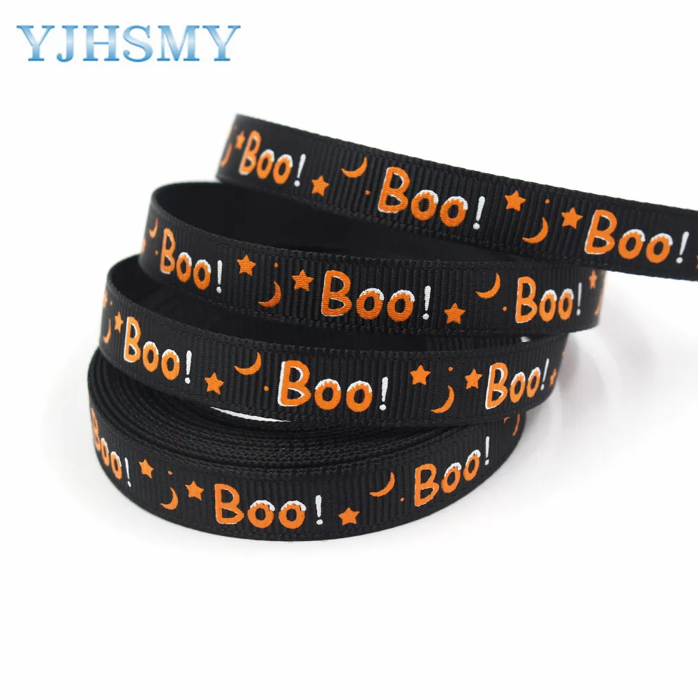 3/8'' 5yards Halloween printing Grosgrain Ribbons DIY Handmade Child Bow Wedding Decoration Gift Wrap Material |
