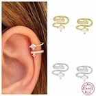 Серьги-каффы женские из стерлингового серебра 925 пробы, без сережек в стиле пирсинга, серебряная Ушная манжета