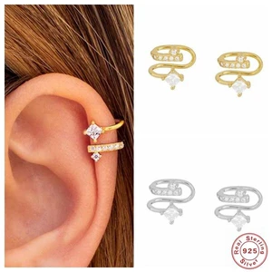 Серьги-каффы женские из стерлингового серебра 925 пробы, без сережек в стиле пирсинга, серебряная Ушная манжета