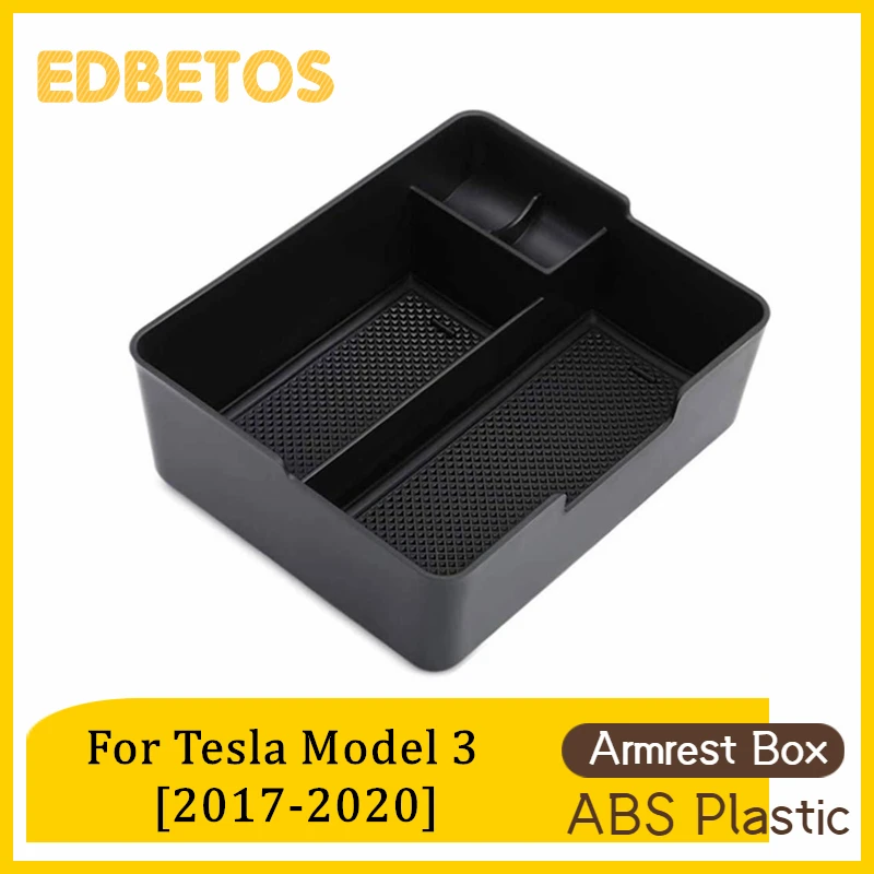 

For Tesla Model 3 2017 2018 2019 2020 Car Central Armrest Box Stowing Tidying Glove Box Double Storey Non-Slip