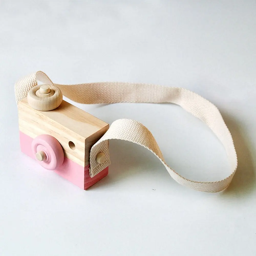 

DIY Wooden Toy Camera Baby Kids Hanging Camera Pendant Developing Montessori Learning Educational Toy for Children Birthday Toy