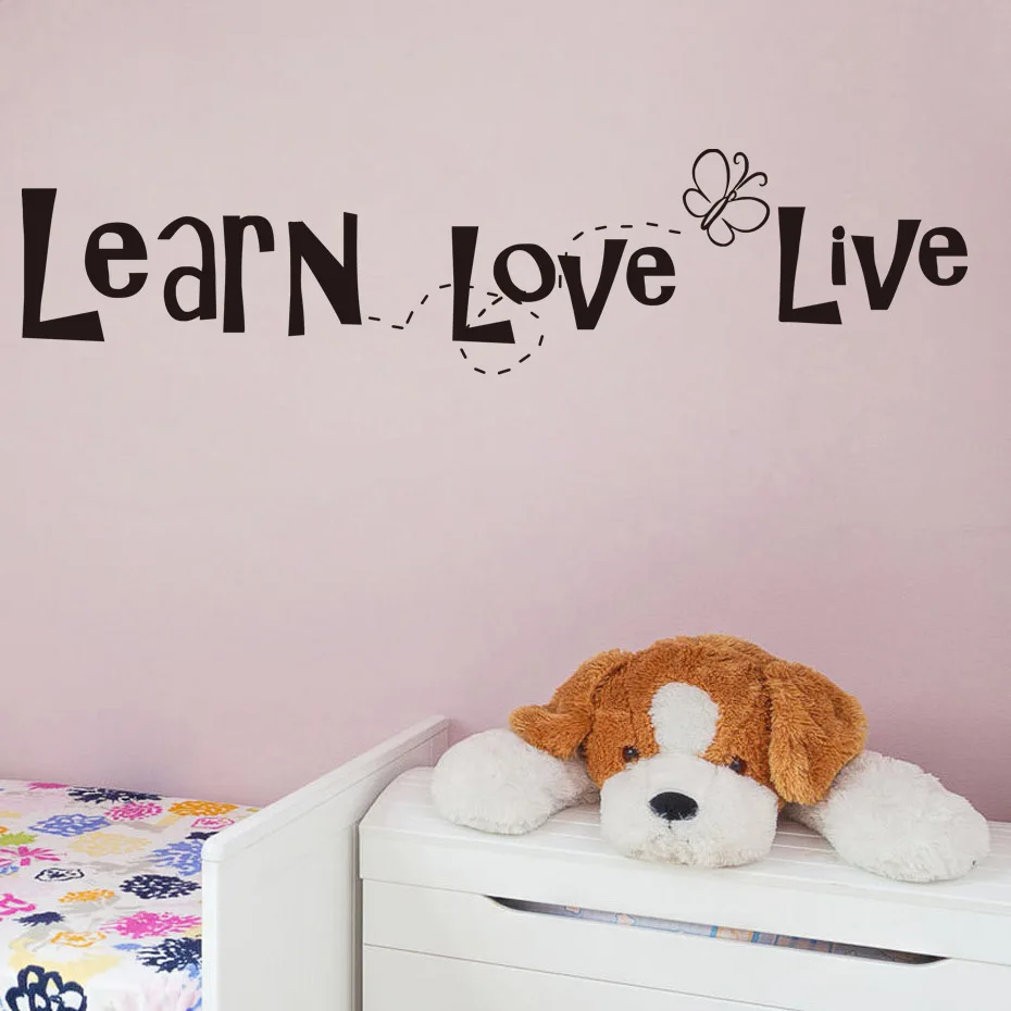 LEARN LOVE LIVE вдохновляющие английские цитаты наклейки на стену/наклейки для детской