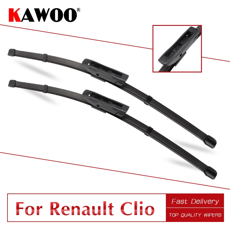 

KAWOO For Renault Clio 3 4 2005 2006 2007 2008 2009 2010 2011 2012 2013 2014 2015 2016 2017 Car Wiper Blades Fit Bayonet Arm