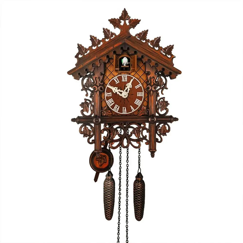 

Cuckoo Clock Black Forest House Handcrafted Wooden Eagle Antique 3.5 In Clock Dial Cuckoo Sound Every Hour Traditional Antique