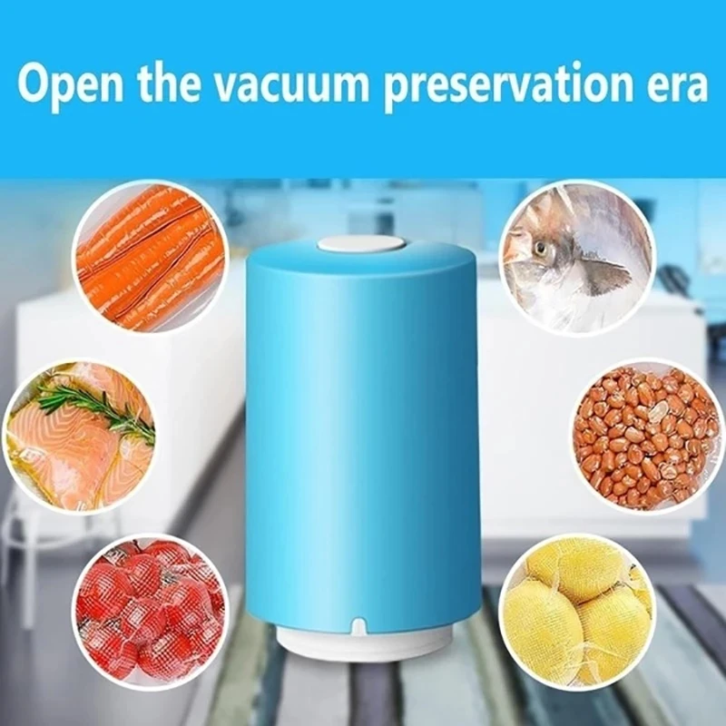 

USB Mini Automatic Compression Vacuum Pump House houd Sealer Clamp Snack Fresh Food Rod Strip Kitchen Tool With 5Bags Organizer