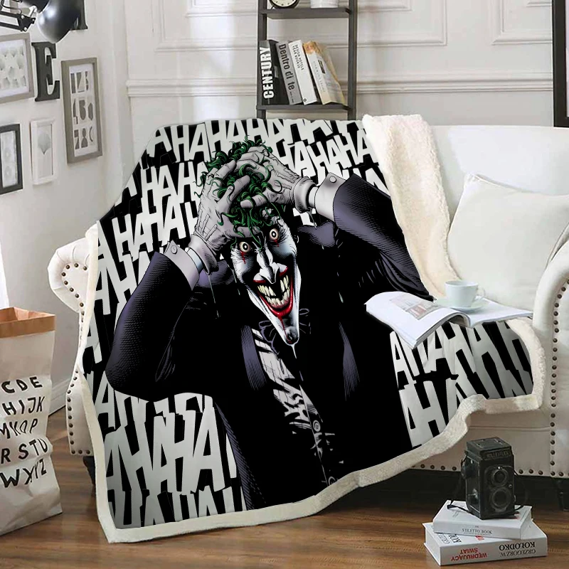

Одеяло с забавными персонажами The joker, одеяло с 3D принтом Sherpa на кровати, домашний текстиль, сказочный стиль 08