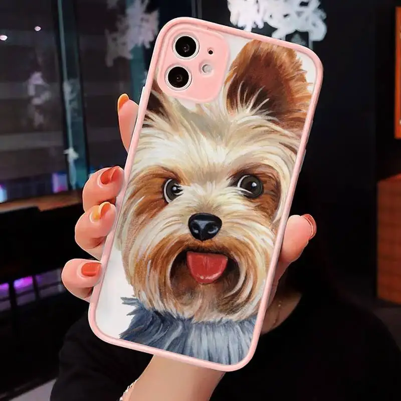 

Yorkshire terrier dog Newest Fashion Phone Case Matte Transparent for iPhone 7 8 11 12 s mini pro X XS XR MAX Plus cover funda