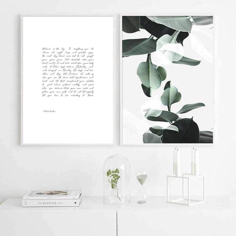 Постер в скандинавском стиле абстрактная картина с цветочными цитатами