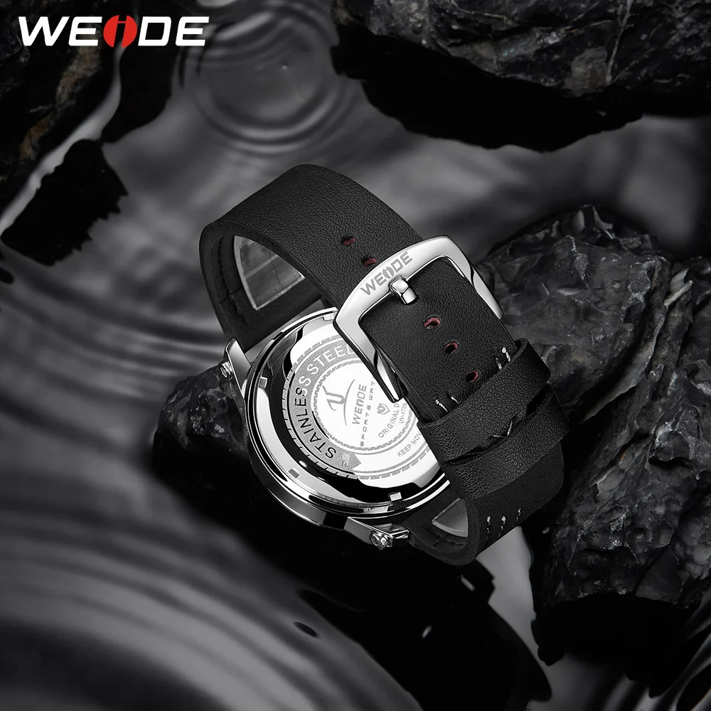 

Luxury WEIDE Quartz Men Watches Fashion Waterproof Military Analog Wristwatch Leather Strap Casual Business Clocks montre homme