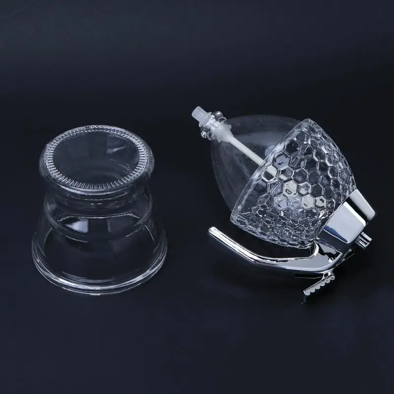 200ML Honey Dispenser Jar Container Cup Juice Syrup Kettle Kitchen Bee Drip Stand Holder Portable Acrylic Storage Pot | Дом и сад