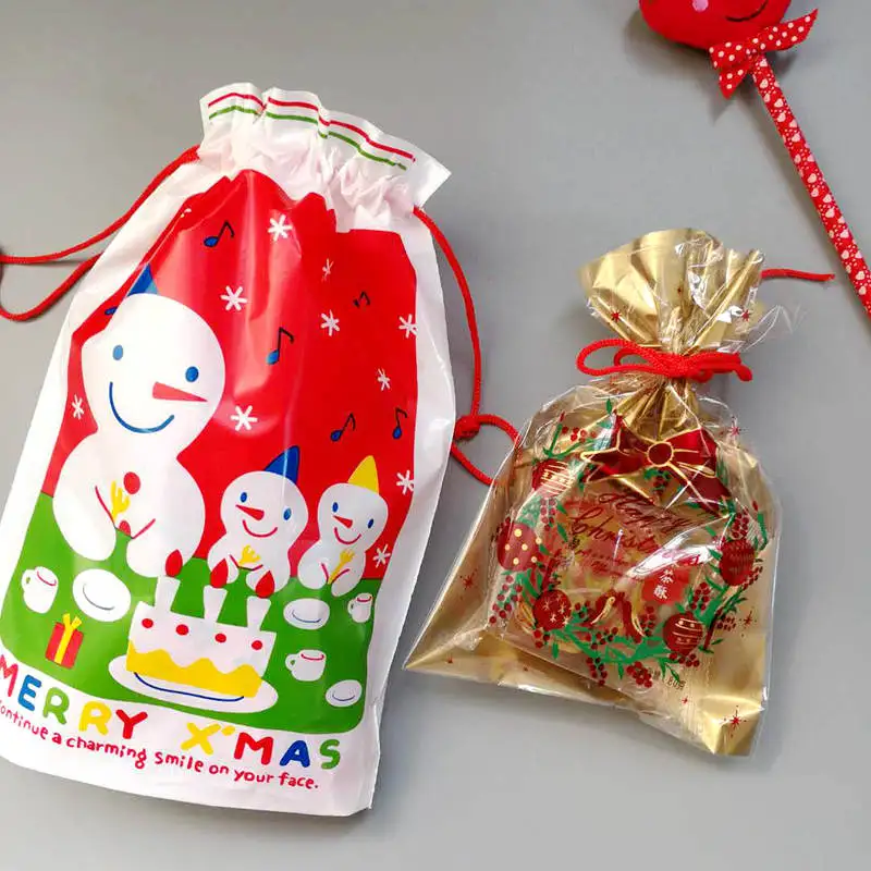 Рождественский пакет для упаковки подарка девочек с надписью Счастливого