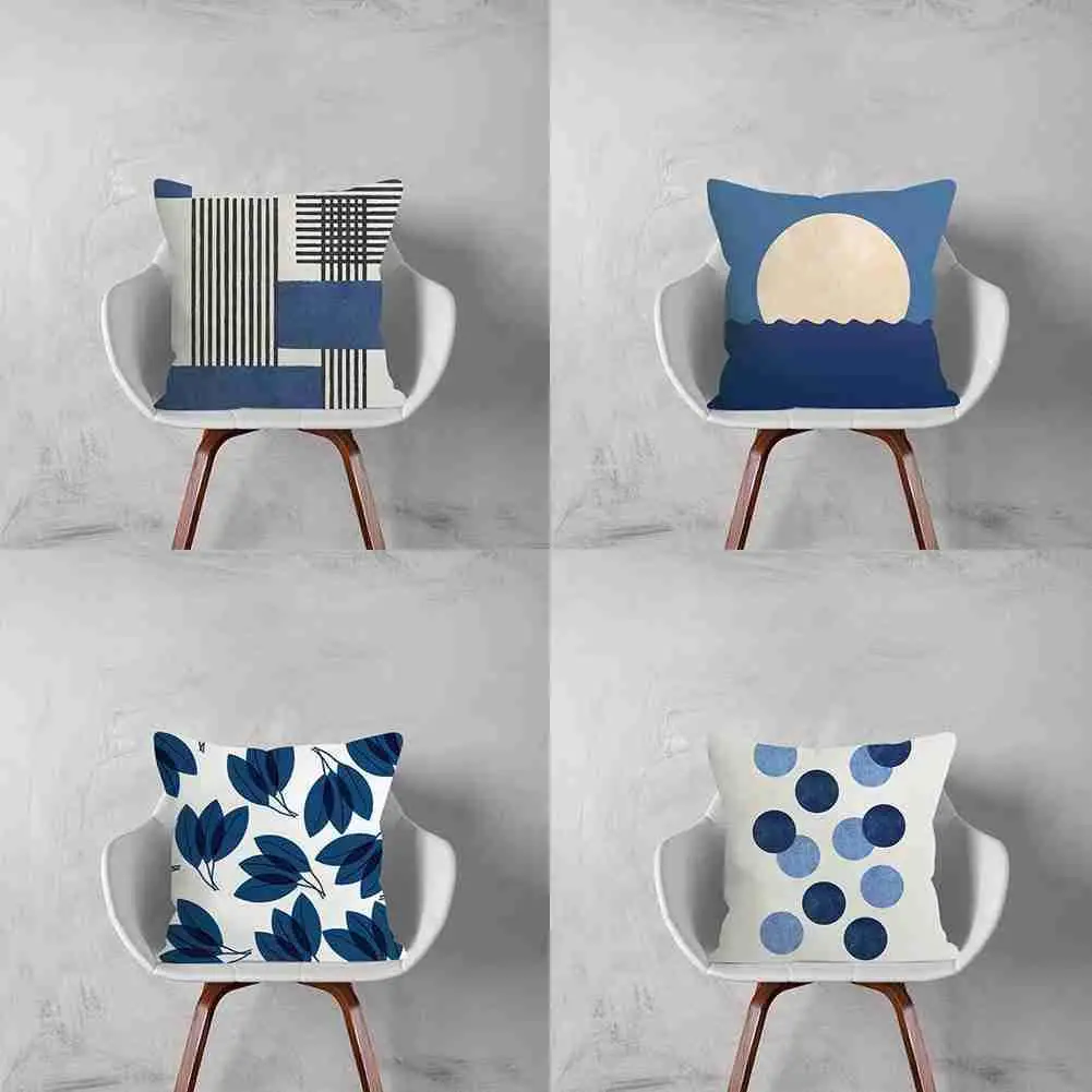 

Синяя декоративная искусственная подушка для дивана, декоративная подушка для дома