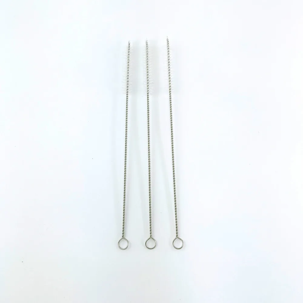 100 шт. Нержавеющая сталь нейлон соломенная щетка для очистки питьевой воды трубы