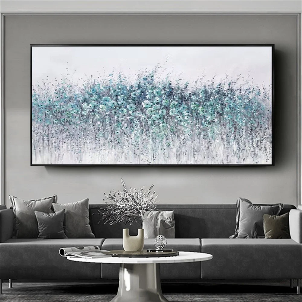 Синий цветок мастихин ручная роспись картина маслом красочная роза абстрактное