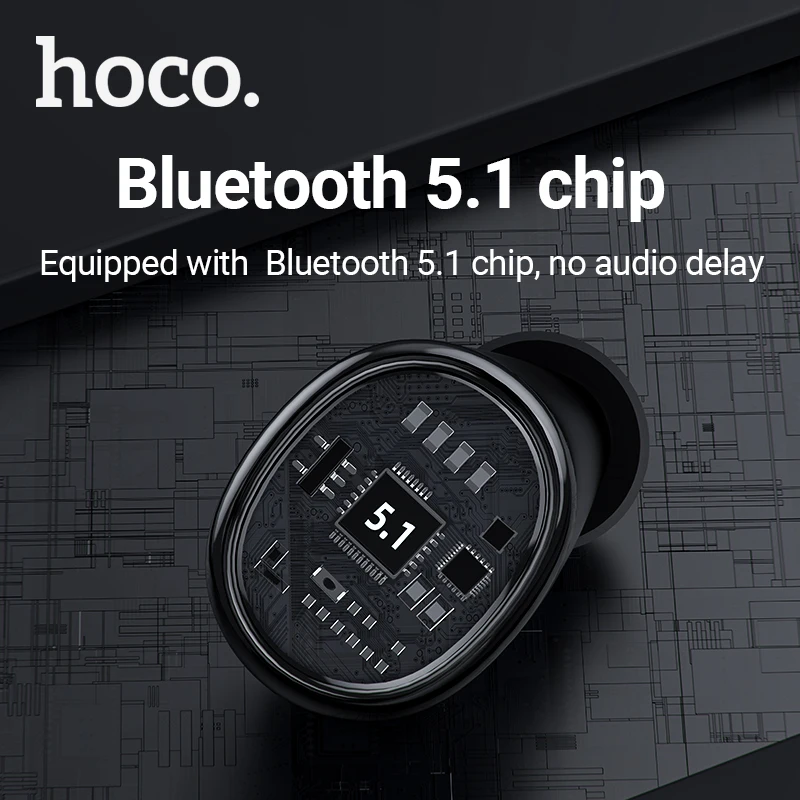 HOCO mini True TWS Wireless Bluetooth 5.1 Earphones Noise Cancelling Sports earbuds Waterprof Headphones 300mAh Charging Box | Электроника