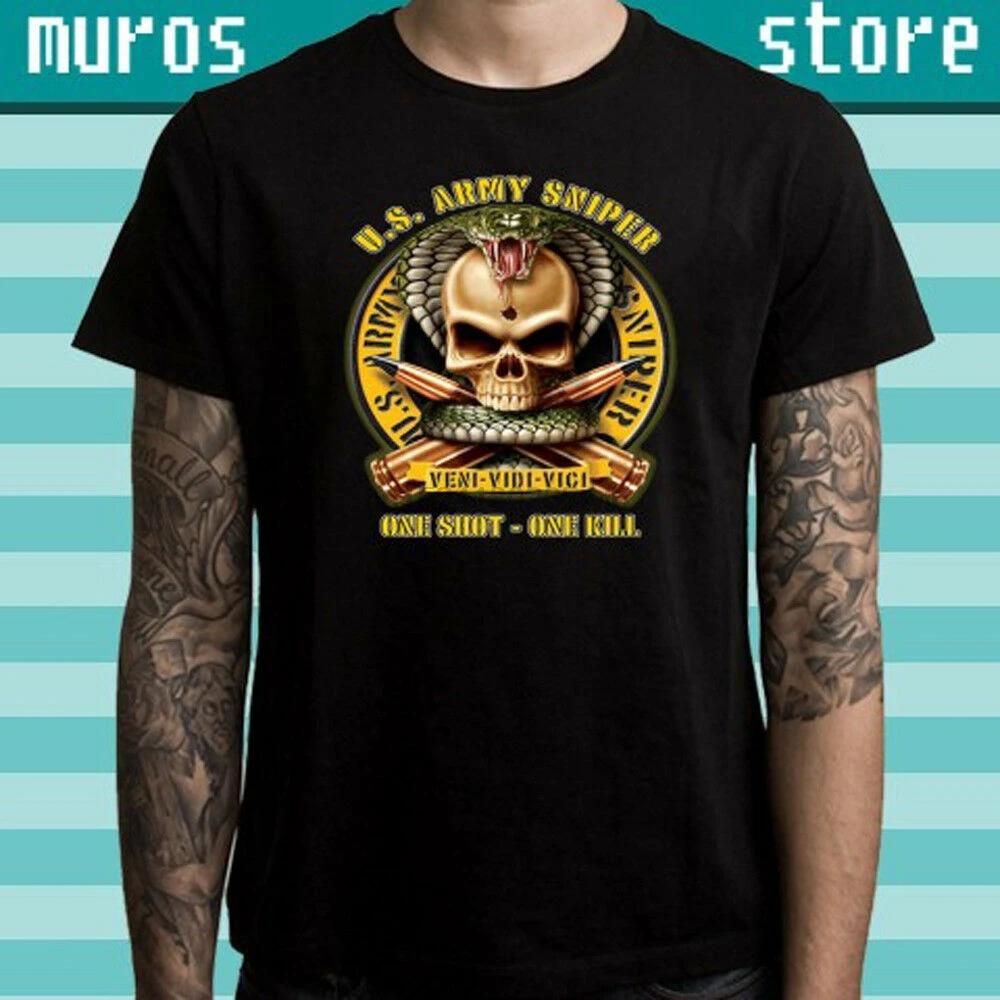 Мужская черная футболка с изображением черепа из армии США| |