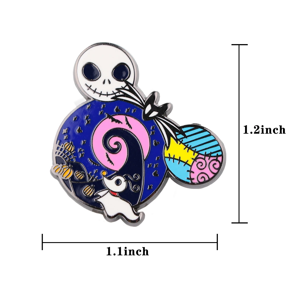 YQ752 Кошмар перед Рождеством эмалированная булавка для лацкана призрак
