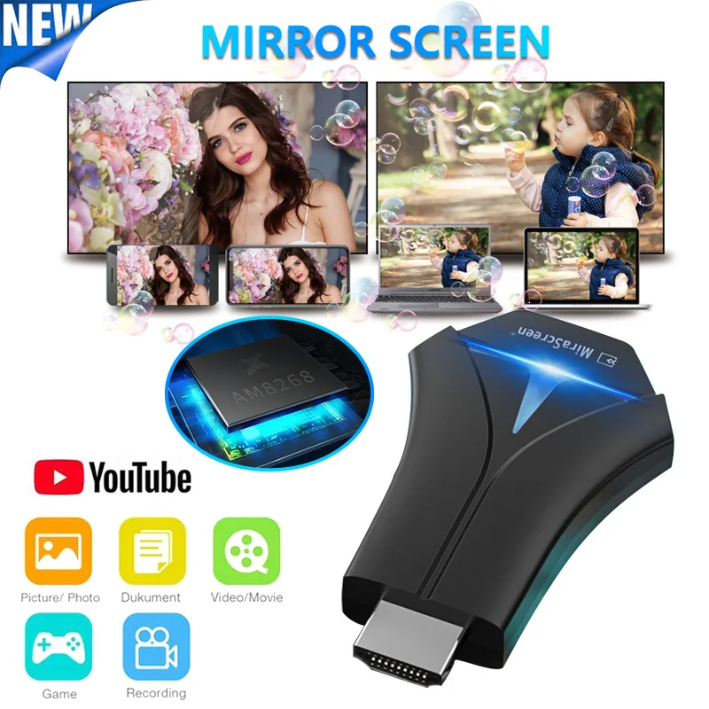 Mirascreen TV Stick K12 Wireless HDMI Wifi Display Receiver Stream Cast Mirror Screen HD Tv Receivers Dongle Android tv stick