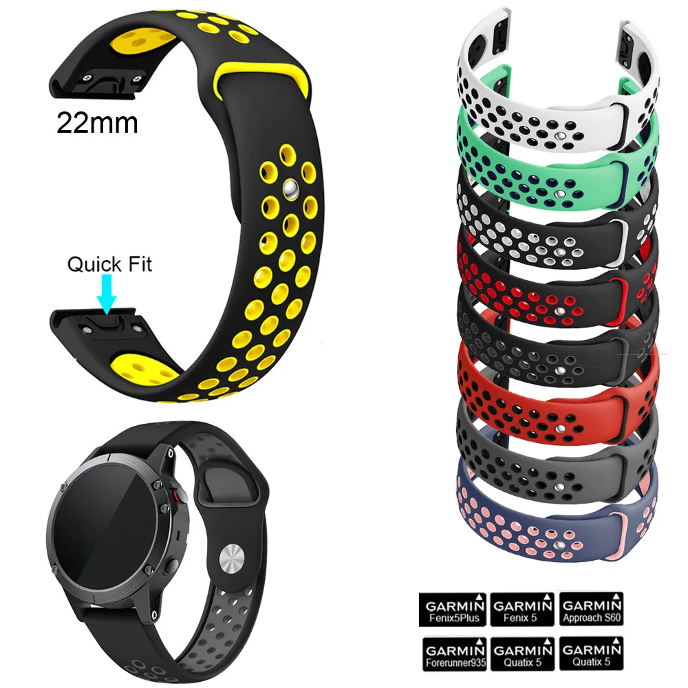 

Easy Quick Install Fit Silicone Strap For Garmin Fenix 5/5 Plus Band Bracelet For Approach S60/Quatix 5/Forerunner 935 Watchband