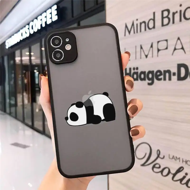 

Panda Cat Dinosaur Phone Case matte transparent For iphone 7 8 11 12 plus mini x xs xr pro max cover