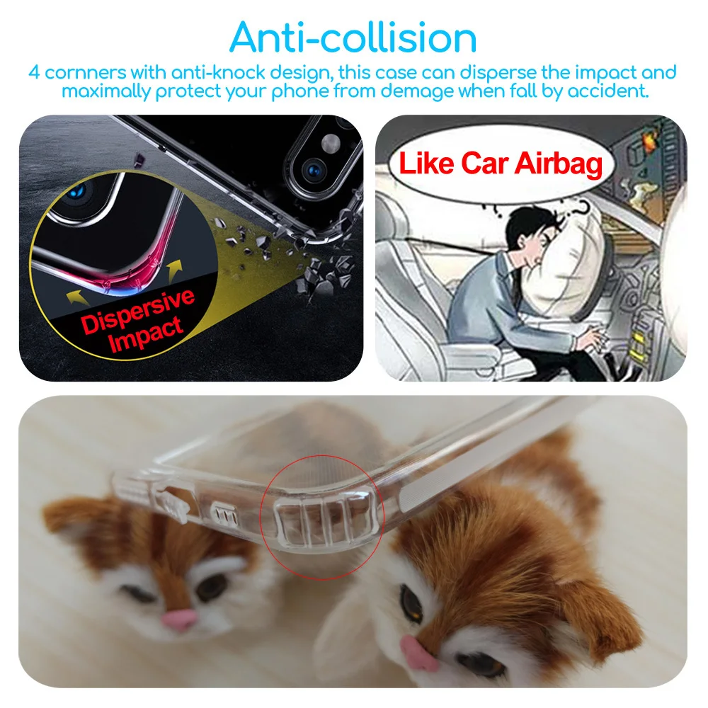 Ударопрочный силиконовый чехол для телефона iPhone 11 pro Max Чехлы Прозрачная защитная